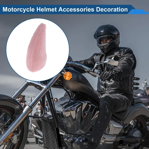 Miniatura 3 de Accesorios para casco de motocicleta, decoración de cuernos de felpa para motocicleta, bicicleta, esquí, cascos de esquí, calcomanías de felpa rosa