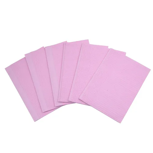 Miniatura 7 de Juego de 125 toallas de papel desechables para arte de uñas, 3 capas, impermeables, para decoración de uñas, baberos de tatuaje, tapete de Rosa