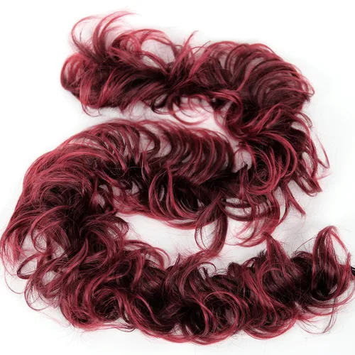 Miniatura 8 de CAISHA Postizo de Cabello, Envoltura de Cabello, Fibras Sintéticas Resistente al Calor, Rizado Desordenado, Recogido, Negro HW6
