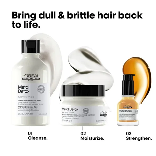 Miniatura 8 de L’Oréal Professionnel Máscara Capilar Metal Detox - Acondicionador Profundo y Tratamiento Libre de Sulfatos para Cabello Seco o Dañado y Todos