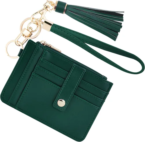 Miniatura 28 de KNGITRYI Billeteras pequeñas de pulsera para mujer RFID para tarjetas de crédito, cartera con llavero, cartera para tarjetas de crédito