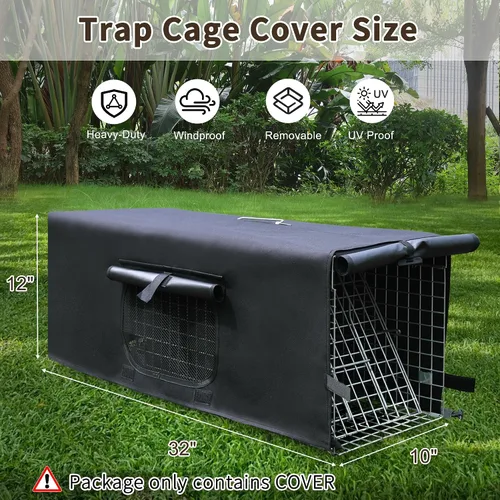 Miniatura 3 de Funda mejorada para jaula de animales vivos con ventana, trampa para gatos callejeros de 32 pulgadas, trampas plegables resistentes con puerta real