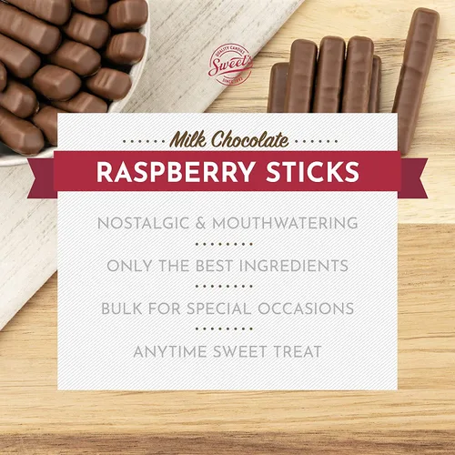 Miniatura 2 de Sweet Candy Company - Palitos de chocolate con leche y frambuesa, 10 onzas
