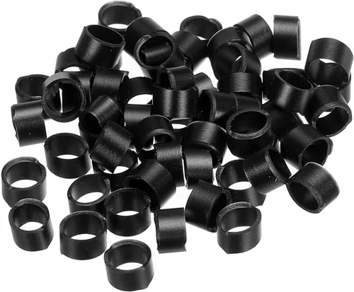 Miniatura 17 de PATIKIL Bandas de goma de silicona, 200 piezas antideslizantes de 0.9 pulgadas, color negro plano para envolver cables, envolturas de bolsas, arte