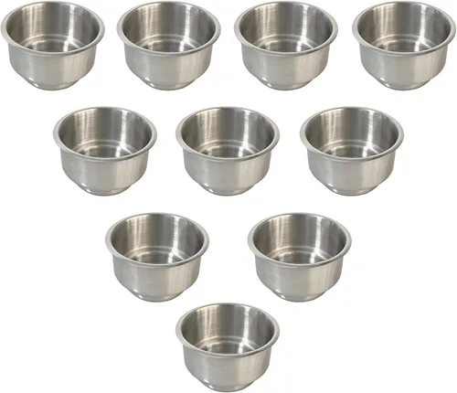 Miniatura 10 de SEETOOOGAMES Soporte de vaso desplegable – Paquete de 10 soportes de bebidas de acero inoxidable para mesa de póquer de repuesto para escritorio