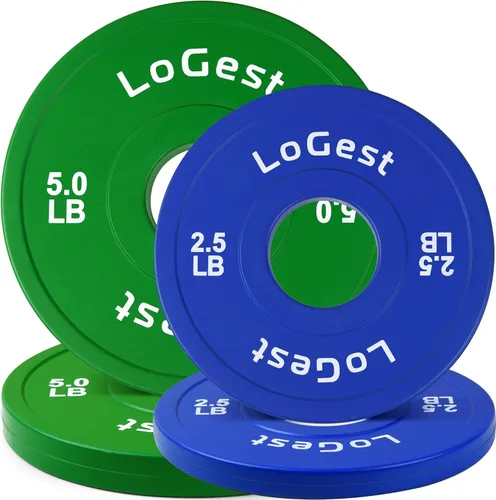 Miniatura 13 de Logest Par de platos olímpicos, juego de 2 discos de pesas para barras olímpicas, perfectos para placas de entrenamiento de fuerza, aumento