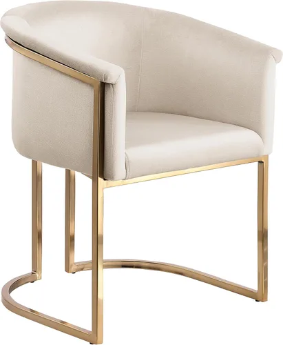 Miniatura 13 de Meridian Furniture 758Beige-C Tierra Collection Modern Silla de comedor tapizada contemporánea con lujoso terciopelo beige, acabado de latón