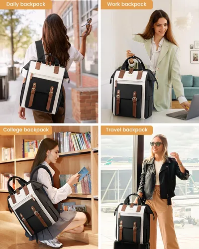 Miniatura 9 de LOVEVOOK - Mochila para laptop, para viaje de trabajo, bolso de enfermera, profesor, médico, viajero, para computadora de negocios, mochila