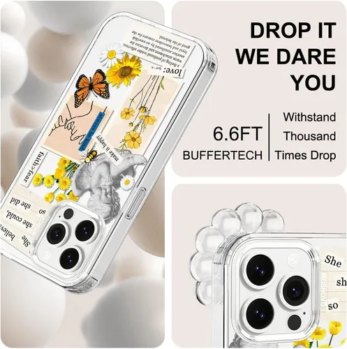 Miniatura 5 de MOSNOVO - Funda compatible solo con iPhone 13 Pro Max de 6.7 pulgadas, diseño de collage vintage, para niñas, mujeres y hombres, hecha