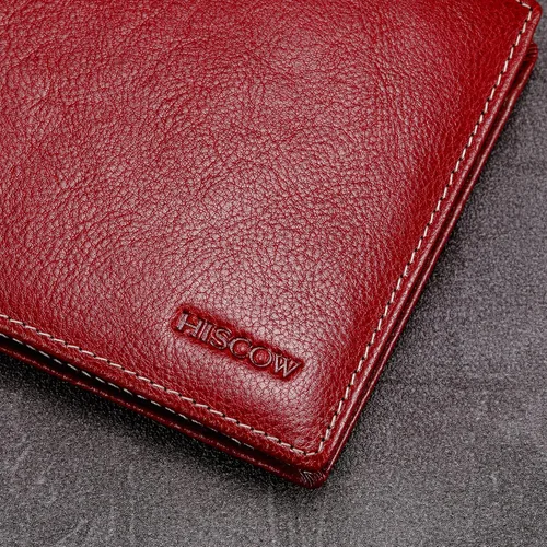 Miniatura 60 de HISCOW Billeteras plegables de cuero de grano completo para hombres, billetera minimalista delgada para hombre, regalos para papá, cumpleaños, día