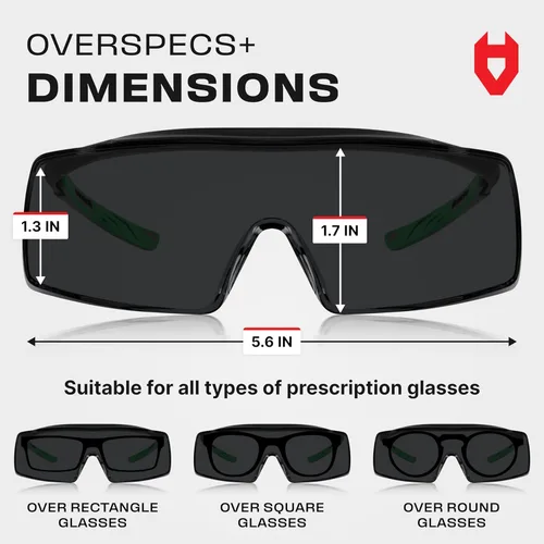 Miniatura 7 de NoCry Gafas de Seguridad Tintadas Sobre Anteojos para Hombres y Mujeres con Lentes Envolventes Antiarañazos — Certificadas UV400 y ANSI Z87