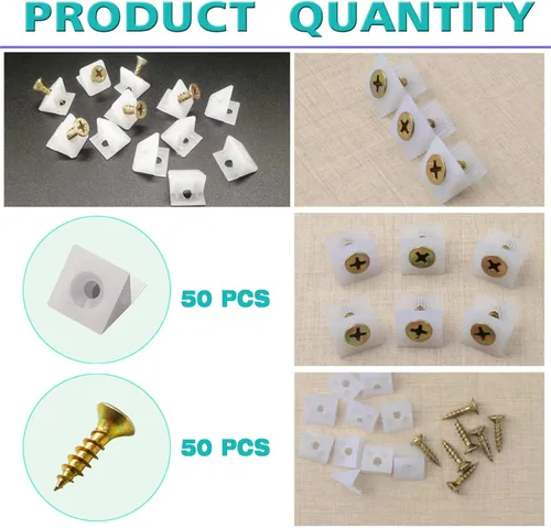 Miniatura 3 de SYJINHUASY - 50 paquetes de cuñas reparadoras para cajones de fijación de cajones caídos, baúl de muebles, cajón de 90 grados, soporte de código