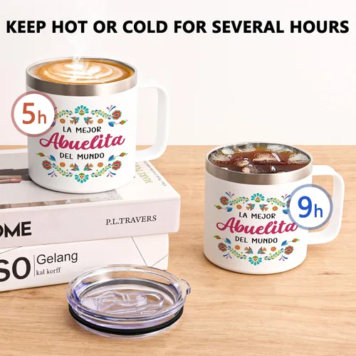 Miniatura 3 de Qtencas Regalos de Abuela, regalos para abuela, La Mejor Abuelita Del Mundo Taza de café aislada de 14 onzas, regalo de Abuelita en español