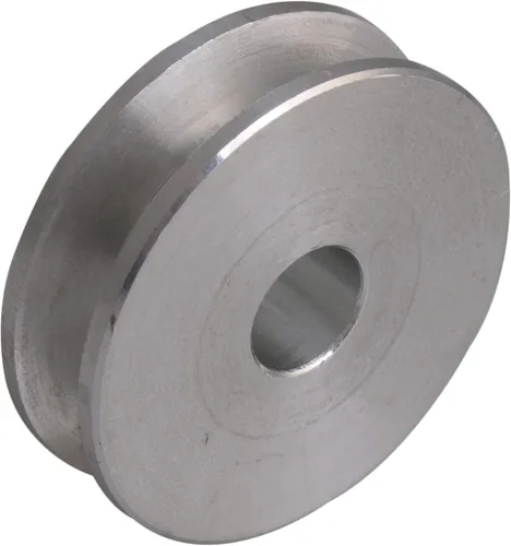Miniatura 3 de 1.2x0.6x0.3 in aleación de aluminio de plata 0.3 in fijo sola rueda de polea en forma de V de orificio único para eje de motor 0.1-0.2 in PU correa