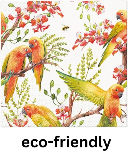 Miniatura 6 de Servilletas de papel de 20 unidades, 13 x 13 pulgadas, diseño de pájaros de animales, Servilletas de 3 capas para cóctel, para arte, cena y fiesta