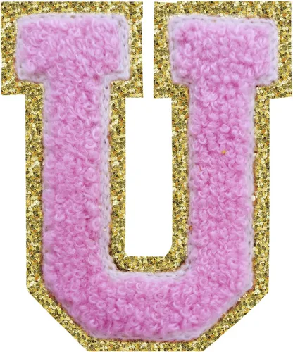 Miniatura 131 de SPRT - Parches de letras de chenilla universitaria con purpurina, parche de letras blancas para planchar con letras del alfabeto para disfraz