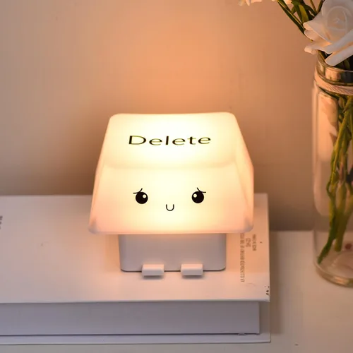 Miniatura 8 de Creative Deletes Keycap Lamp USB Rechargeable Moods Light with Adjustable Brightness Phone Holder for Bedroom Dorm Pink