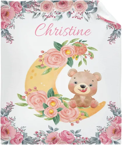 Miniatura 40 de Manta personalizada con nombre, manta personalizada para bebé, regalos conmemorativos para envolver cumpleaños de niños pequeños, mariposa