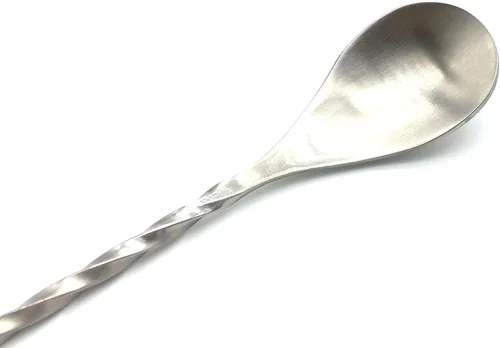 Miniatura 4 de Cuchara mezcladora de acero inoxidable de 12 pulgadas, cucharas de barra de cuello giratorio, cuchara coctelera de bar, paquete de 3