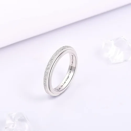 Miniatura 8 de Sterling Silver Spinner Fidget Ring Anti Anxiety Worry Relieving Boredom ADHD Autism Band Ring for Women Men