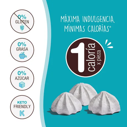 Miniatura 5 de Don't Worry Galletas de merengue aptas para dieta cetogénica, galletas y crema, paquete de 2, solo 1 calorías por pieza, dulces saludables