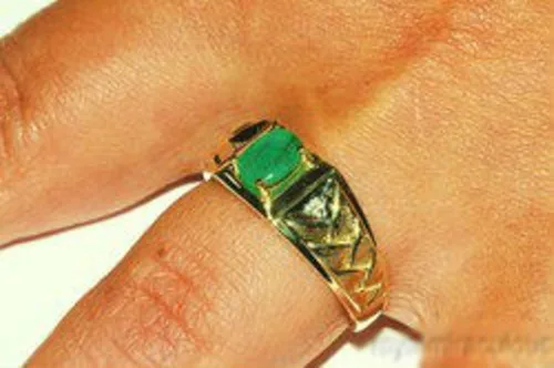 Miniatura 3 de Rylos Anillos para hombre, oro blanco de 14 quilates, anillo de diamante y ojo de tigre de 0.276 x 0.197in, anillos de piedras preciosas