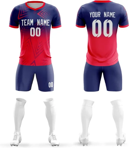 Camiseta de fútbol personalizada para hombres y niños, uniforme de fútbol personalizado con nombre del equipo, logotipo del número de equipo, talla