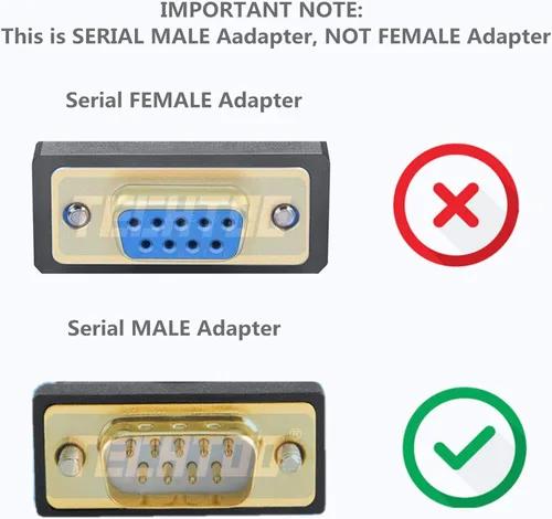 Miniatura 7 de TECHTOO Cable USB a RS232 de 2 puertos USB a RS232, adaptador serial DB9, convertidor de 9 pines macho a macho con tornillos de pulgar