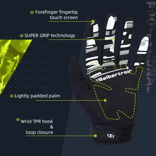 Miniatura 4 de Seibertron - Guantes unisex para bicicleta BMX MX ATV MTB, guantes para bicicleta de montaña, ciclismo, todoterreno/Dirt Bike, guantes de carretera