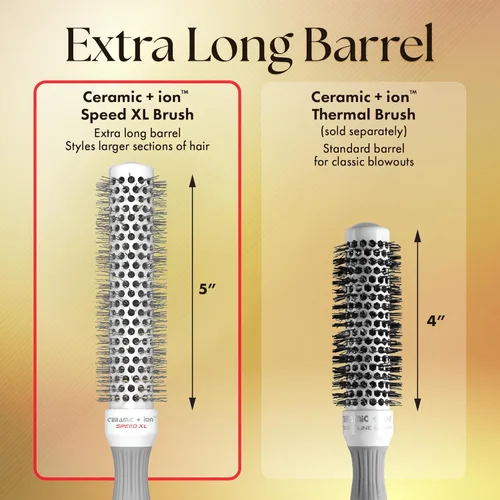 Miniatura 3 de Olivia Garden Cerámica + Ion Speed XL – Cepillo térmico redondo extra largo – No eléctrico – Cepillo profesional para cabello normal a grueso