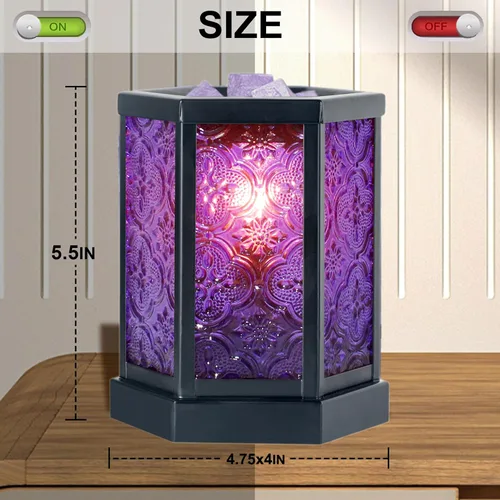 Miniatura 6 de CVHOMEDECO. Calentador eléctrico marroquí de cera derretida, calentador de velas decorativo para velas perfumadas, cera derretida y tartas