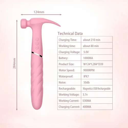 Miniatura 5 de Vibrador Punto G Martillo de doble cabeza Martillo vibrador huevo vibrante Mujer Juguetes sexuales para adultos Masturbándose Juguetes sexuales