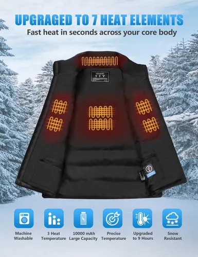 Miniatura 2 de Updated Lightweight Heated Vest for Men - Rechargeable Heating Vest with Large Capacity Battery Pack