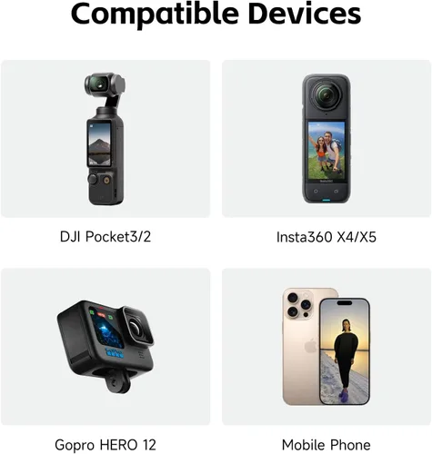 Miniatura 2 de Movmax Brazo de cuchilla para DJI Pocket 3, insta360/Gopro Hero, soporte de cámara con ventosa con tornillo de 1/4, DJI Osmo Pocket 3 Accesorios