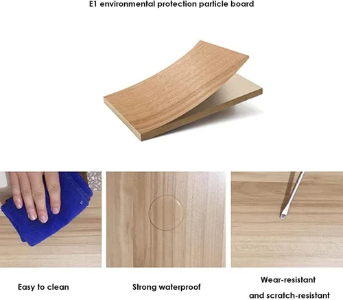 Miniatura 6 de Estante de almacenamiento de metal y madera – Estante de exhibición de escritorio ajustable para oficina, dormitorio y balcón (color: blanco)