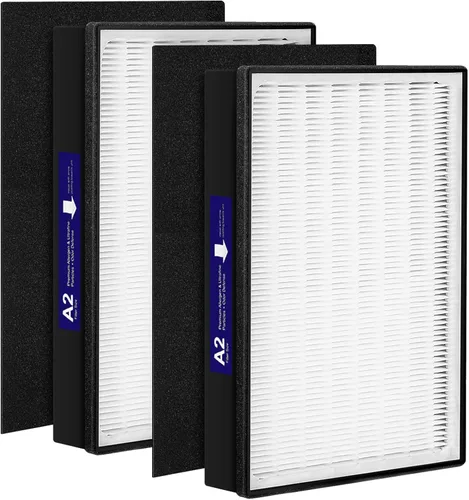 Paquete de 2 filtros de repuesto HEPA tipo A2 compatibles con los modelos de purificador de aire Filtrete Room A2 FAP-C02-A2, FAP-C03-A2,