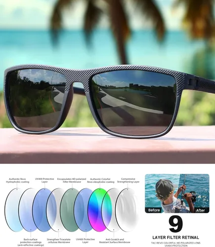 Miniatura 5 de Gafas de sol polarizadas para hombre, gafas de sol clásicas para mujer, protección UV para pesca, conducción, golf