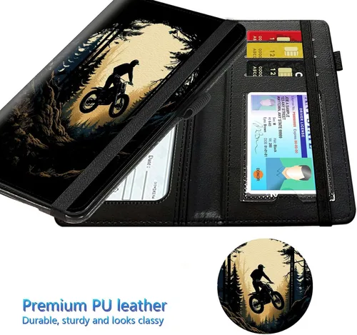 Miniatura 139 de Funda para chequera para hombres y mujeres, cartera de cuero RFID con ranuras para tarjetas de crédito, soporte de cheques duplicados personales