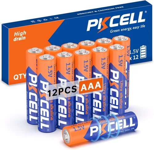 Miniatura 11 de PKCELL - Paquete de 8 baterías AAA, baterías Triple A, batería alcalina de alto rendimiento de 1.5V para linternas, teclados, relojes, juguetes