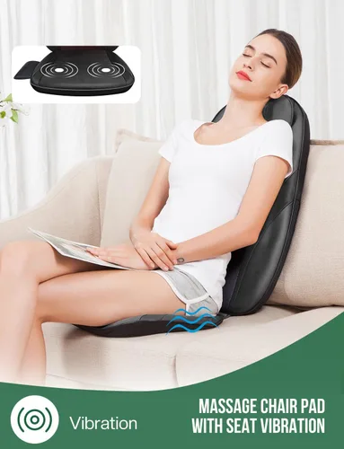 Miniatura 5 de Snailax - Masajeador de espalda con calor, regalos para hombres, mujeres, silla de masaje eléctrica de tejido profundo para todo el cuerpo