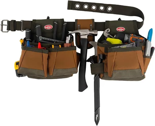 Miniatura 3 de Bucket Boss 50200 Cinturón de herramientas de dos bolsas en color marrón
