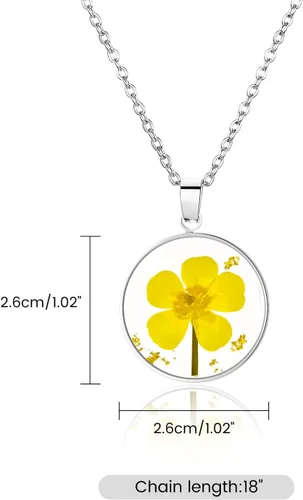 Miniatura 50 de Pressed Flower Necklace Gift for Women Personalized Handmade Necklaces Birth Flower Necklace