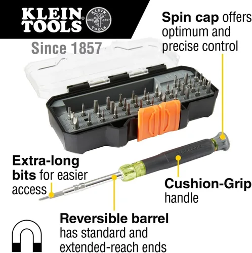 Miniatura 2 de Klein Tools 80066 Kit de destornillador de precisión con destornillador de puntas múltiples y kit de herramientas de reparación todo en uno con 39