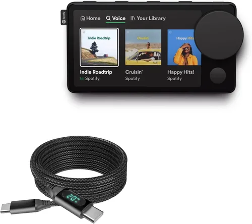 Miniatura 10 de BoxWave Cable compatible con Spotify Car Thing, cable AllCharge 3 en 1 para Spotify Car Thing, color negro azabache