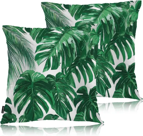 Miniatura 25 de Swono - Juego de 2 fundas de almohada decorativas cuadradas de 18 x 18 pulgadas, playa, la playa es mi lugar feliz, cita de madera, funda de cojín