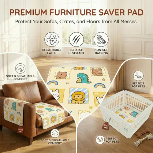 Miniatura 4 de PJYuCien Alfombrilla lavable para corralito de juegos de perros, 36”x 36”, almohadillas reutilizables a prueba de fugas para cachorros, alfombrilla