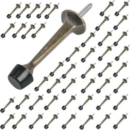 Miniatura 30 de HOMOTEK Paquete de 20 topes de puerta rígidos sólidos resistentes con punta de goma suave, tope de puerta fundido de zinc para proteger la pared