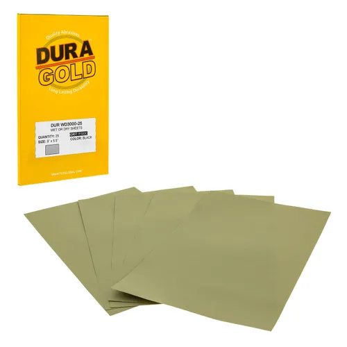 Miniatura 17 de Dura-Gold Hojas de papel de lija húmedas o secas de 5-1/2 x 9 pulgadas, variedad de grano 150, 220, 320, 400, 600 (5 cada una, 25 en total) - Lijado