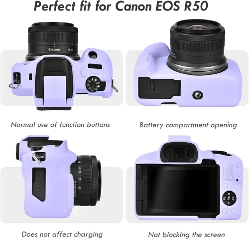 Miniatura 3 de Rieibi EOSR50 EOS R50 Estuche, Estuche Protector de Silicona Suave para Cámara Vlogging Canon EOS R50 EOSR50, Estuche de Agarre Ligero para Cuerpo