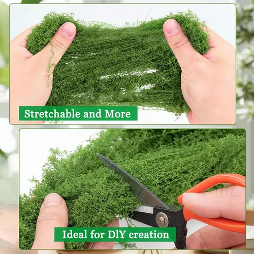 Miniatura 2 de Musgo verde falso – Musgo artificial para plantas de interior, imitación para manualidades, decoración de jardín de hadas de bricolaje, centros